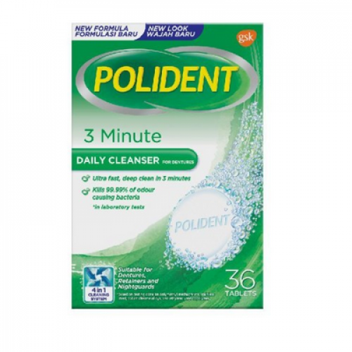 POLIDENT DAILY CLEANSER 3 MNT 1X36'S