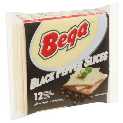 BEGA BLACK PEPPER SLICE CHEESE 1X200G