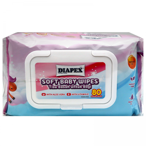 DIAPEX SOFT BABY WIPES 1X2X80'S