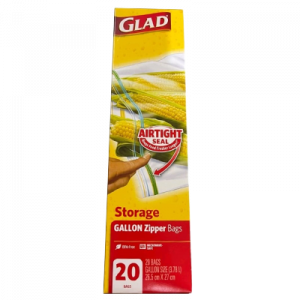 GLAD FOOD STORAGE ZIPPER GALLON 20'S