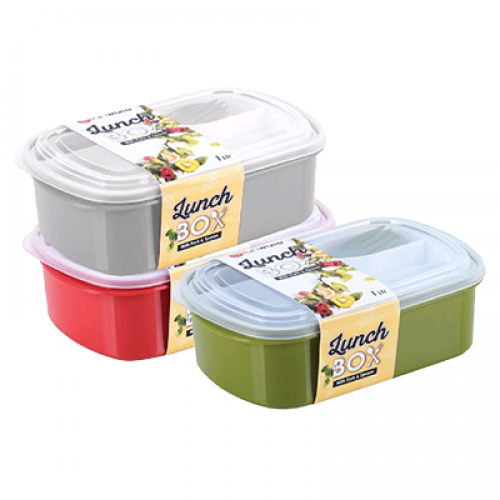 E-1235 LUNCH BOX WITH FORK&SPOON 1X1'S