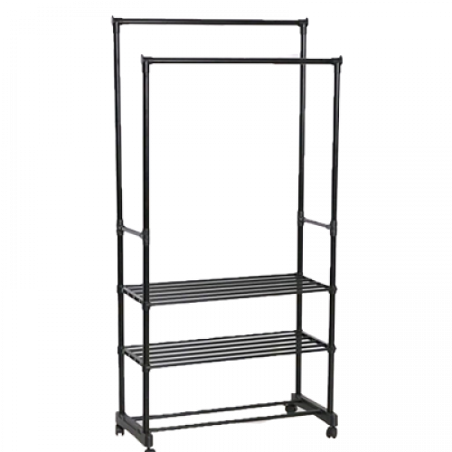 JH6962 Y23R DOUBLE  GARMENT RACK WITH SHELF