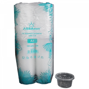 ABBAWARE CONTAINER W/LID A4 [ 4 OZ ] 100'S